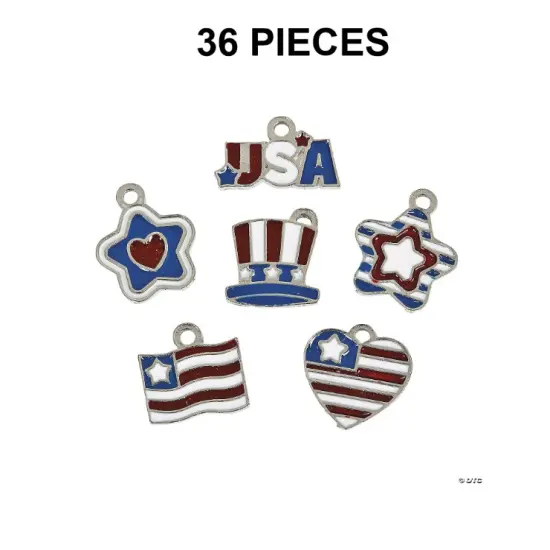 Patriotic Enamel Charms - 36 Pc. {1}