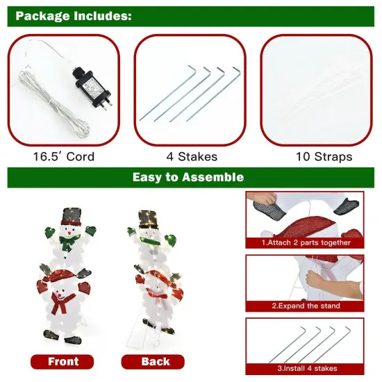 54 Inch Snowman Xmas Decorations with UL Certified Plug {5}