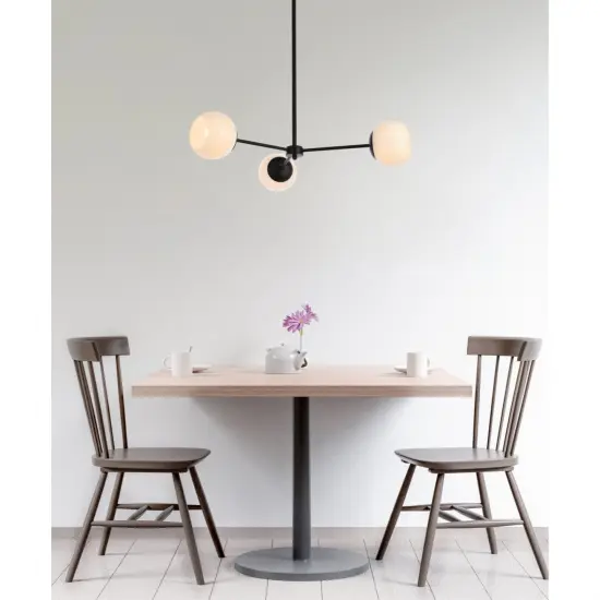 Briggs 32 inch pendant in black with white shade {2}