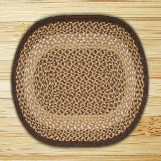 Earth Rugs C-17 Chocolate / Natural Oval Braided Rug 4 Feet x 6 Feet {1}