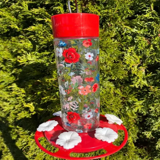Hummingbird Feeder Vintage Floral {2}