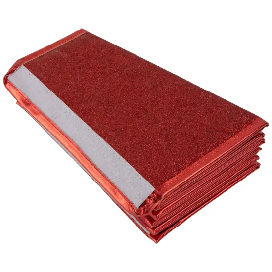 Northlight 26.75" Shiny Red Fabric Hexagonal Christmas Tree Collar {5}