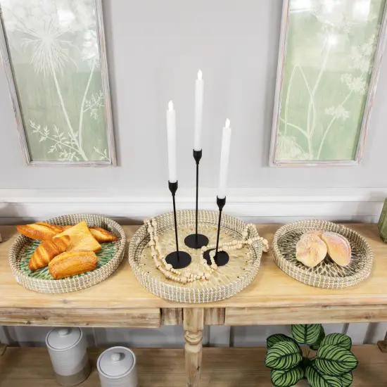 Northlight Seagrass and Capiz Display Trays - 15.75" - Set of 3 Beige {3}