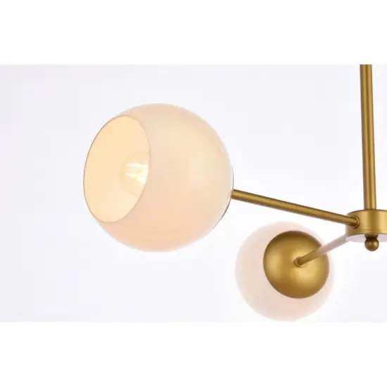 Briggs 32 inch pendant in brass with white shade {5}