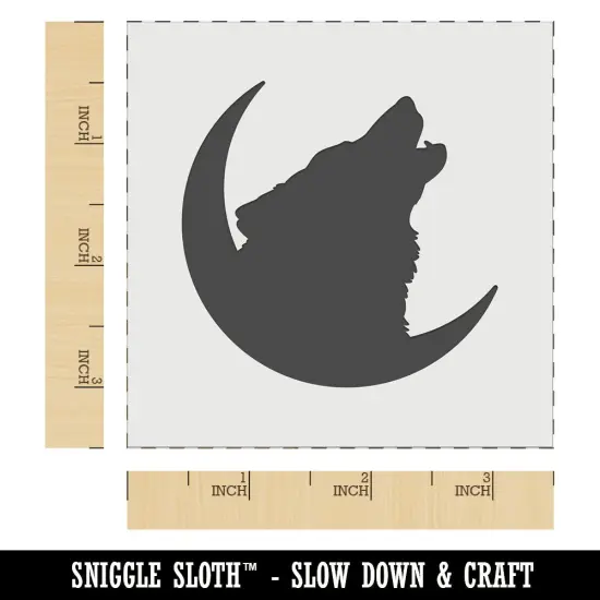 Wolf Howling Crescent Moon Wall Cookie DIY Craft Reusable Stencil {6}
