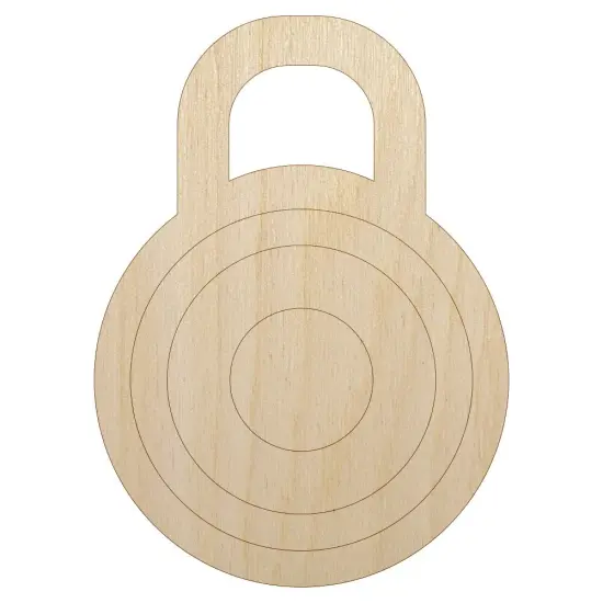 Combination Lock Doodle Unfinished Wood Shape Piece Cutout for DIY Craft Projects {7}