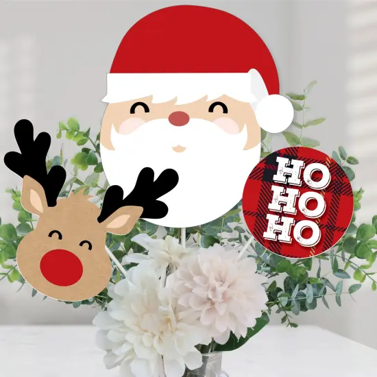Big Dot of Happiness Jolly Santa Claus - Christmas Party Centerpiece Sticks - Table Toppers - Set of 15 {1}