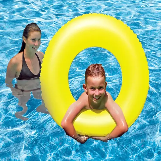 Swim Central Inflatable Neon Yellow Swimming Pool Inner Tube Float, 35-Inch {3}