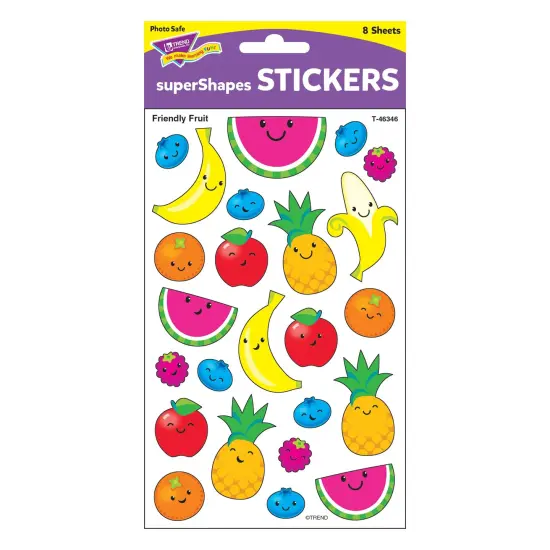 Friendly Fruit superShapes Stickers-Large, 192 Per Pack, 6 Packs {4}