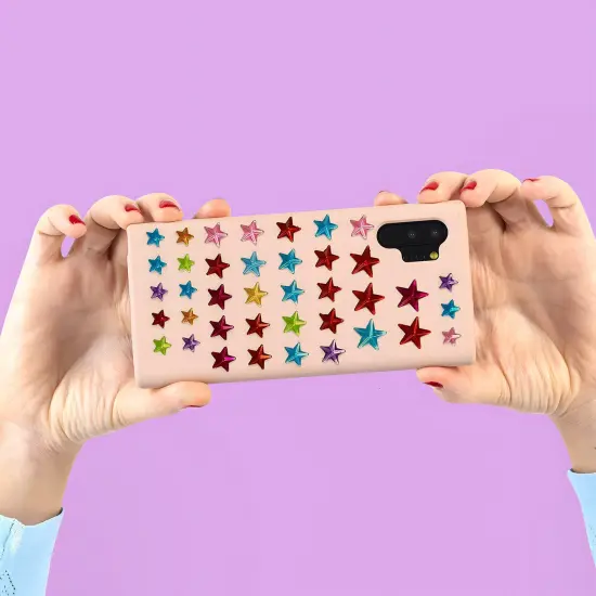 Wrapables Crystal Rhinestone Gem Stickers, Bling Jewel Adhesives for DIY Arts & Crafts, Smartphones, Water Bottles, Sunglass Cases (Set of 6) Stars and Squares {4}