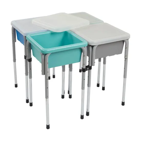 4-Station Sand and Water Adjustable Play Table, Sensory Bins Contemporary {1}