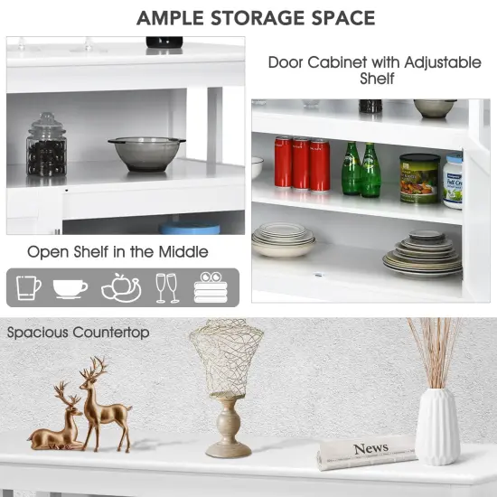 Modern Wooden Kitchen Storage Cabinet White {4}