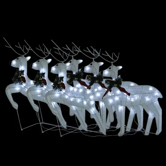 6 pcs Christmas Reindeers 120 LEDs White {3}