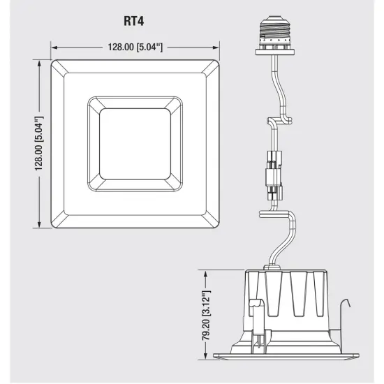Sylvania 4in 9w 2700K Square LED Downlight Recessed - Dimmable - 50w equiv Warm White {2}