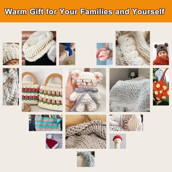 29 Pieces Big Size Crochet Hooks Set with Ergonomic Soft Handles for Thick Bulky Yarn,6.0mm - 10.0 mm Crochet Needls and Knitting & Crochet Supplies for Crochet Beginner Lover Crocheter {4}