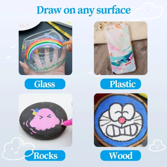 12 Colors Acrylic Paint Pens for Kid 0.7mm, Extra Fine Paint Pens Acrylic Markers Canvas, Rock Painting, Wood, Fabric, Ceramic, Stone, Metal, Art Supplies {4}