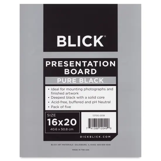 Blick Presentation Board Pack - 16" x 20", Pure Black, Pkg of 5 {1}