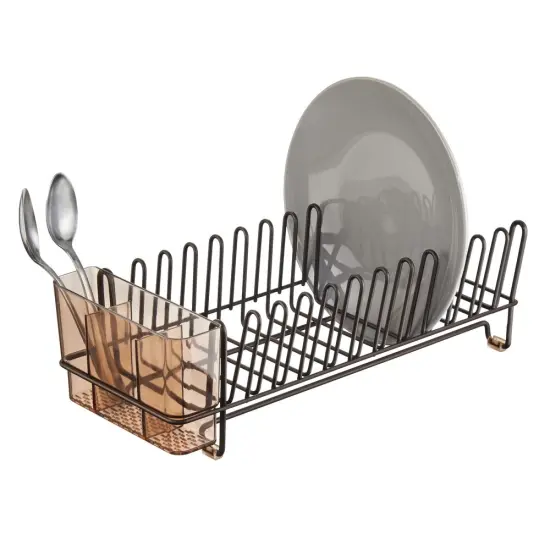 mDesign Compact Countertop, Sink Dish Drying Rack Caddy {1}