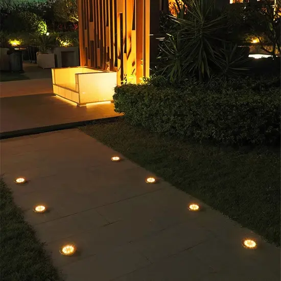Solar Ground Lights Waterproof in-Ground Disk Lights for Garden Pathway {6}