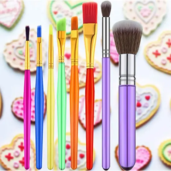 8 Pieces Cake Decorating Brushes Tools Set Cookie Decoration Brushes Fondant Gum Paste Decorating Tools Cake Cookie Brushes for DIY Cake Sugar Cookie Fondant Decoration Supplies {2}