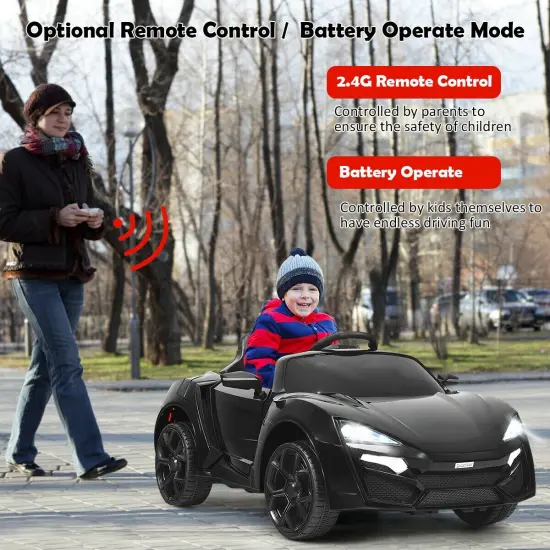 12V 2.4G RC Electric Vehicle with Lights Lights Black {3}
