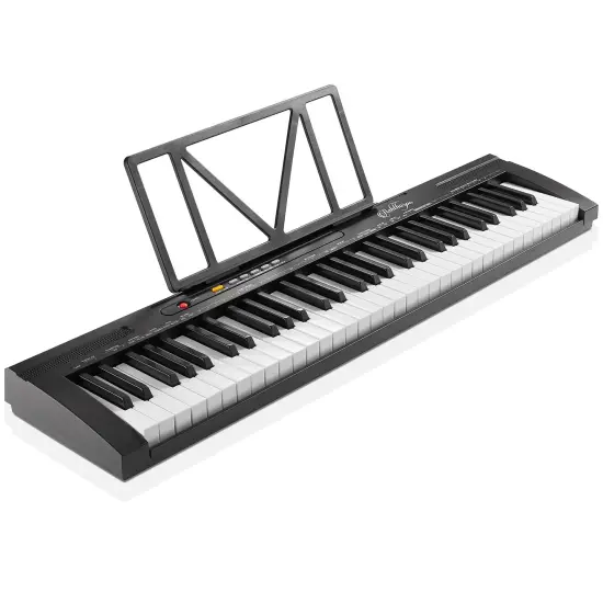 Ashthorpe 61-Key Digital Electronic Keyboard Piano for Beginners, Includes Headphones, Mic and Keynote Stickers {2}