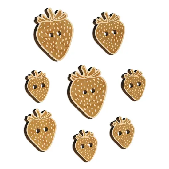 Strawberry Fruit Drawing Wood Buttons for Sewing Knitting Crochet DIY Craft {7}