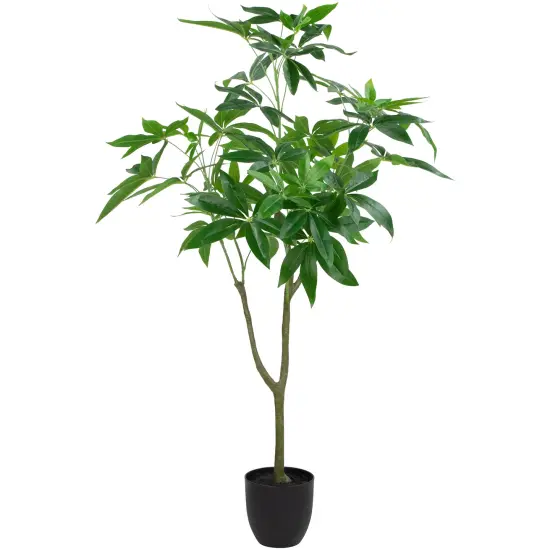 Northlight 4' Artificial Unbraided Potted Green Money Tree {1}