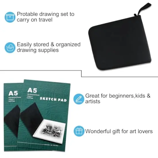 Drawing Sketch Set with Sketching, Graphite and Charcoal Pencils, Art Kit and Supplies for Kids, Teens and Adults {7}