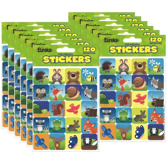 Woodland Creatures Theme Stickers, 120 Per Pack, 12 Packs {1}