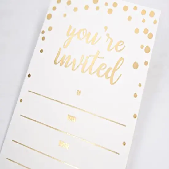 50 Pack Invitation Card - Elegant Greeting Cards &lsquo;&rsquo;You Are Invited&rsquo;&rsquo; In Gold Foil Letters &ndash; For Wedding, Bridal Shower, Baby Shower, Birthday Invitations - 52 Kraft Envelopes Included - 4" x 6" {6}