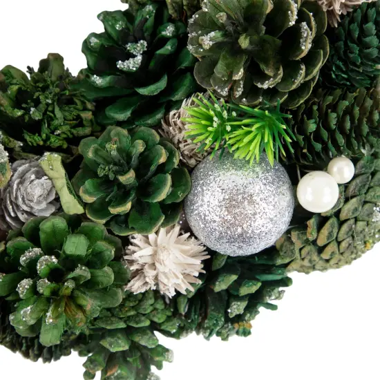 Northlight Green Pinecone and Foliage Artificial Christmas Wreath, 14-Inch, Unlit {5}