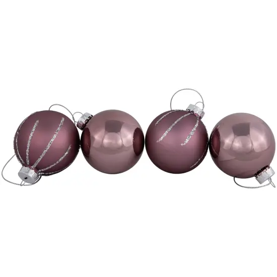 Northlight Shiny and Matte Christmas Glass Ball Ornaments - 2.25" (55mm) - Pink - 24ct {5}