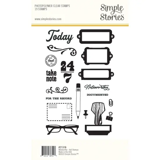 Noteworthy Photopolymer Clear Stamps-19/Pkg {3}
