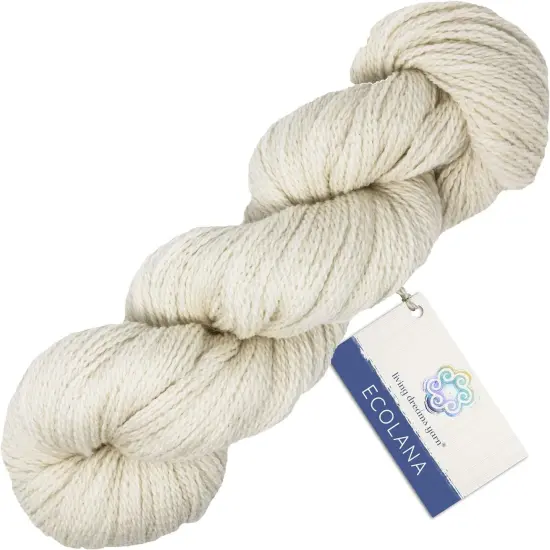 Organic Wool Yarn - Ecolana Certified Organic, Pacific Northwest Hand Dyed, #2 Fingering /Sport Weight, Knit, Crochet, Weave. Alabaster {2}