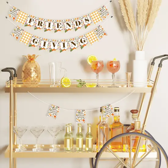Big Dot of Happiness Fall Friends Thanksgiving - Friendsgiving Party Mini Pennant Banner {3}