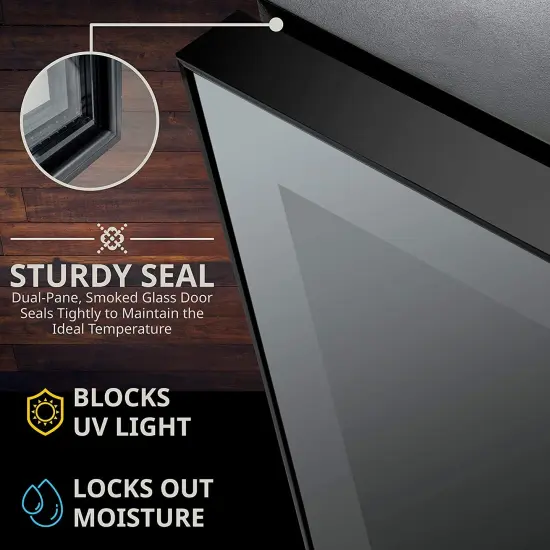 Ivation 43-Bottle Wine Cooler, Dual Zone Compact Freestanding Wine Fridge with Lock Stainless Steel {11}