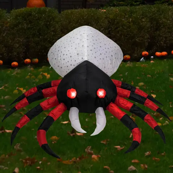 Northlight LED Lighted Inflatable Chill and Thrill Spider Outdoor Halloween Decoration - 4' Red {3}