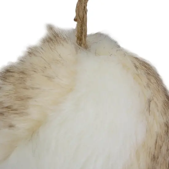 Northlight Faux Fur Ball Christmas Ornament - 3" - Brown and White {4}
