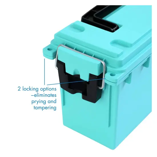 Stackable Craft Storage Box with Handle, Locking Art Supply Box, Plastic Storage Containers with Lids, Craft Organizer Box, Teal {6}