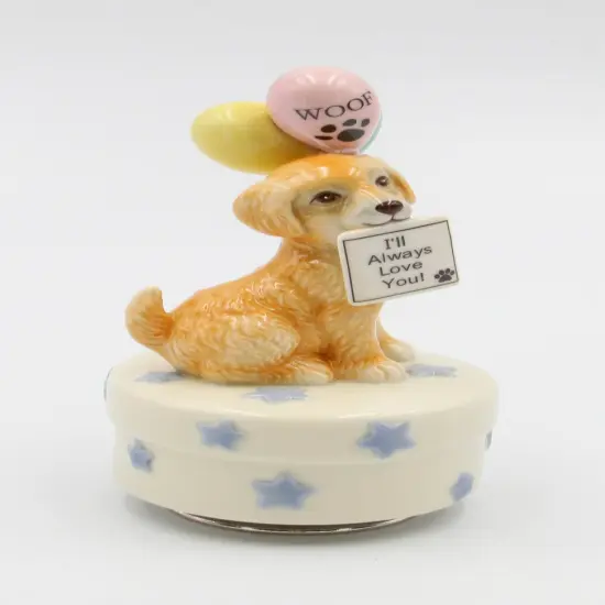 Ceramic Golden Retriever Dog Music Box, Home D&eacute;cor, Gift for Her, Gift for Mom, Kitchen D&eacute;cor, Dog Lover Gift, Pet Loss Gift {3}