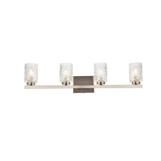 Cassie 4 lights bath sconce in satin nickel with clear shade {1}