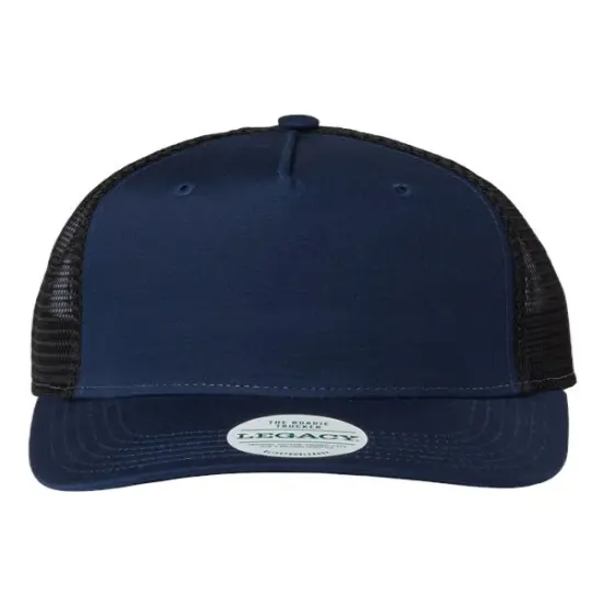 LEGACY&reg; Five-Panel Trucker Cap Navy Slub/ Black {1}