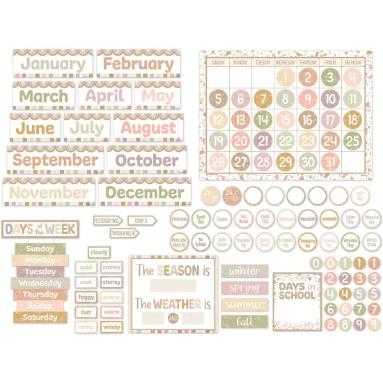 Terrazzo Tones Calendar Bulletin Board Set, 115 Pieces {2}