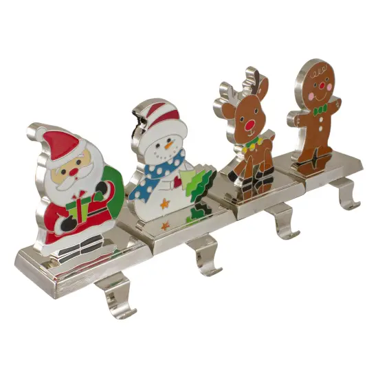 Northlight Set of 4 Christmas Figures Stocking Holders with Silver Base Multi {5}