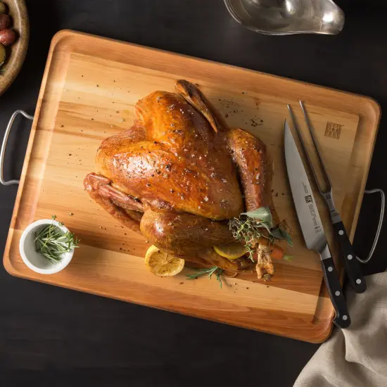 ZWILLING Cherry Wood Carving Board with Handles {5}