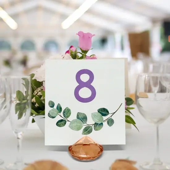 Wrapables Acrylic Diamond Place Card Holders for Wedding, Parties, Holidays, Special Events Table Decor (12pcs) Rose Gold {4}