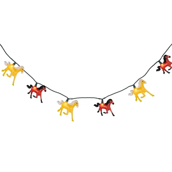 Northlight Horse Indoor Outdoor Patio Light Set - 6' Green Wire - 10ct Red {5}