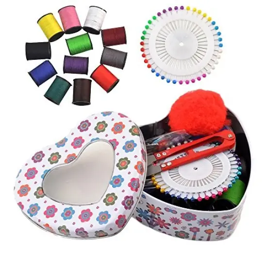 eZthings Professional Sewing Supplies Variety Sets and Kits for Arts and Crafts (Heart) {1}