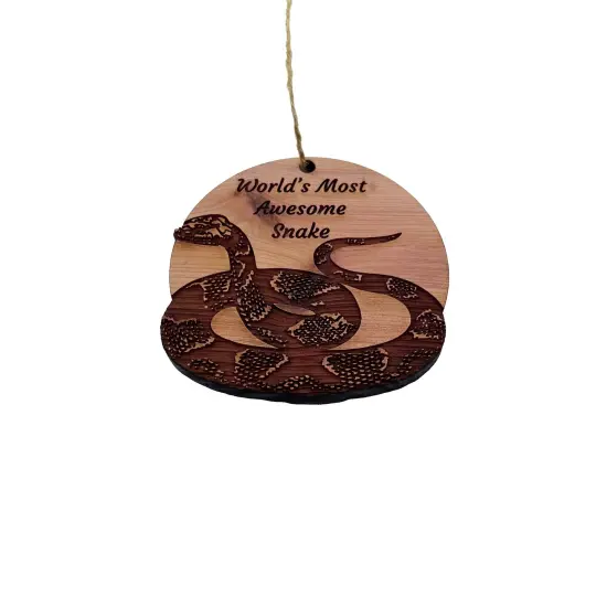 Worlds Most Awesome Snake Snake - Cedar Ornament {3}